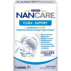 Диетическая добавка для формирования кишечной микрофлоры NAN CARE Flora-Support пробиотик и олигосахариды, с 0 месяцев, 21г в магазинах Лента