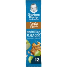 Батончик фруктово-злаковый GERBER Яблоко и виноград, с 12 месяцев, 25г в магазинах Лента