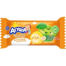 Батончик фруктовый АГУША Полезный перекус, Яблоко, банан, с 12 месяцев, 15г в магазинах Лента