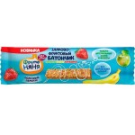 Батончик фруктово-злаковый ФРУТОНЯНЯ Яблоко, банан, клубника, с 12 месяцев, 25г Батончик фруктово-злаковый ФРУТОНЯНЯ Яблоко, банан, клубника, с 12 месяцев, 25г