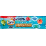 Батончик фруктово-злаковый ФРУТОНЯНЯ Яблоко, персик, малина, с 12 месяцев, 25г Батончик фруктово-злаковый ФРУТОНЯНЯ Яблоко, персик, малина, с 12 месяцев, 25г