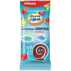 Фруктовая улитка ФРУТОНЯНЯ Яблоко, малина, с 12 месяцев, 15г в магазинах Лента