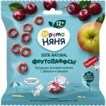 Паффсы кукурузно-рисовые ФРУТОНЯНЯ Колечки с яблоком и вишней, с 12 месяцев, 21г Паффсы кукурузно-рисовые ФРУТОНЯНЯ Колечки с яблоком и вишней, с 12 месяцев, 21г