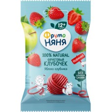 Фруктовые кусочки ФРУТОНЯНЯ Клубочек Яблоко-клубника, с 12 месяцев, 15г в магазинах Лента