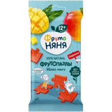 Кусочки фруктово-ягодные ФРУТОНЯНЯ Фрутопазлы, яблоко и манго, с 12 месяцев, 20г в магазинах Лента