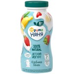 Йогурт питьевой ФРУТОНЯНЯ Клубника, банан для детского питания 2,5%, без змж, 200мл Йогурт питьевой ФРУТОНЯНЯ Клубника, банан для детского питания 2,5%, без змж, 200мл