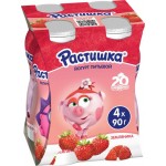 Йогурт питьевой для детей РАСТИШКА Земляника 1,6%, без змж, 90г