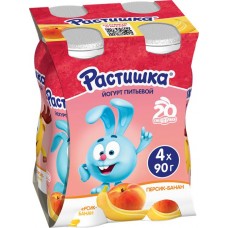 Йогурт питьевой для детей РАСТИШКА Персик, банан 1,6%, без змж, 90г в магазинах Лента