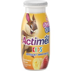 Напиток кисломолочный детский ACTIMEL Клубнично-банановый, обогащенный 1,5%, без змж, 95г в магазинах Лента