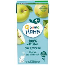 Сок ФРУТОНЯНЯ Яблоко осветленный без сахара, с 4 месяцев, 200мл в магазинах Лента