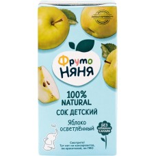 Сок ФРУТОНЯНЯ Яблоко осветленный без сахара, с 3 лет, 500мл в магазинах Лента
