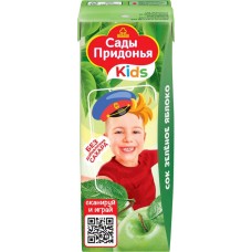 Сок САДЫ ПРИДОНЬЯ Зеленое яблоко, с 4 месяцев, 200мл в магазинах Лента