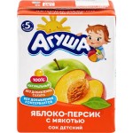 Сок АГУША Яблоко-персик, с 5 месяцев, 200мл