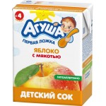 Сок АГУША Яблоко с мякотью, с 4 месяцев, 200мл Сок АГУША Яблоко с мякотью, с 4 месяцев, 200мл