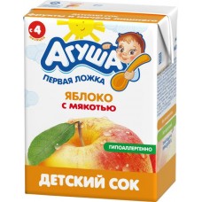 Сок АГУША Яблоко с мякотью, с 4 месяцев, 200мл в магазинах Лента