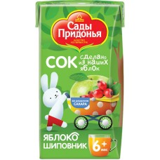 Сок САДЫ ПРИДОНЬЯ Яблоко, шиповник, с 6 месяцев, 125мл в магазинах Лента