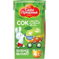 Сок САДЫ ПРИДОНЬЯ Зеленое яблоко, с 4 месяцев, 125мл в магазинах Лента