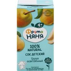 Сок ФРУТОНЯНЯ Груша осветленный, с 4 месяцев, 200мл в магазинах Лента