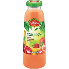 Сок САДЫ ПРИДОНЬЯ Банан, клубника и вишня, с 12 месяцев, 300мл в магазинах Лента