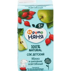 Сок ФРУТОНЯНЯ Яблоко, шиповник осветленный, с 5 месяцев, 200мл в магазинах Лента
