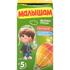 Нектар МАЛЫШАМ Яблоко-груша неосветленный, с 5 месяцев, 125мл в магазинах Лента