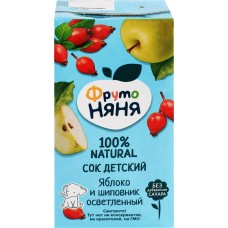 Сок ФРУТОНЯНЯ Яблоко-шиповник осветленный, с 3 лет, 500мл в магазинах Лента