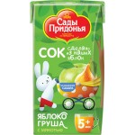 Сок САДЫ ПРИДОНЬЯ Яблоко, груша с мякотью, с 5 месяцев, 125мл