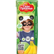 Сок САДЫ ПРИДОНЬЯ Яблоко, банан с мякотью восстановленный, с 6 месяцев, 200мл в магазинах Лента