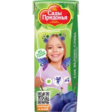 Сок САДЫ ПРИДОНЬЯ Яблоко, слива с мякотью, с 5 месяцев, 200мл в магазинах Лента