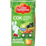 Сок САДЫ ПРИДОНЬЯ Яблоко, ежевика осветленный восстановленный, с 6 месяцев, 125мл