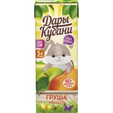 Сок ДАРЫ КУБАНИ Яблоко-груша осветленный, с 5 месяцев, 200мл в магазинах Лента