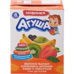 Сок фруктово-ягодный АГУША Яблоко, банан, клубника, арония и киви, с 8 месяцев, 200мл Сок фруктово-ягодный АГУША Яблоко, банан, клубника, арония и киви, с 8 месяцев, 200мл