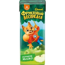 Сок СОЧНЫЙ ФРУКТОВЫЙ БЕСПРЕДЕЛ Яблоко, с 4 месяцев, 200мл в магазинах Лента