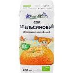 Сок FLEUR ALPINE Апельсиновый, прямого отжима, с 8 месяцев, 200мл Сок FLEUR ALPINE Апельсиновый, прямого отжима, с 8 месяцев, 200мл
