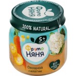 Пюре овощное ФРУТОНЯНЯ Овощной салатик Цветная капуста, кукуруза и морковь, с 5 месяцев, 80г