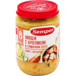 Пюре мясо-овощное SEMPER Овощи с кроликом в сливочном соусе, с 8 месяцев, 190г