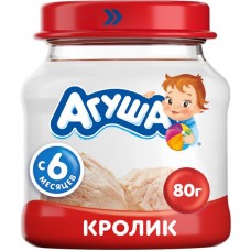 Пюре мясное АГУША Кролик, с 6 месяцев, 80г в магазинах Лента