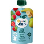 Десерт ФРУТОНЯНЯ из яблок бананов и клубники, с 7 месяцев, 90г