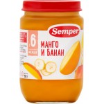 Пюре фруктовое SEMPER Манго, банан, с 6 месяцев, 190г Пюре фруктовое SEMPER Манго, банан, с 6 месяцев, 190г