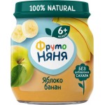 Пюре фруктовое ФРУТОНЯНЯ Яблоко и банан, с 6 месяцев, 100г Пюре фруктовое ФРУТОНЯНЯ Яблоко и банан, с 6 месяцев, 100г