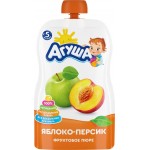 Пюре фруктовое АГУША Яблоко-персик, с 5 месяцев, 90г