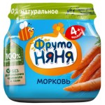 Пюре овощное ФРУТОНЯНЯ Морковь, с 4 месяцев, 80г