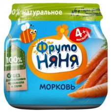 Пюре овощное ФРУТОНЯНЯ Морковь, с 4 месяцев, 80г в магазинах Лента