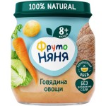 Пюре мясо-растительное ФРУТОНЯНЯ Говядина с овощами, с 8 месяцев, 100г