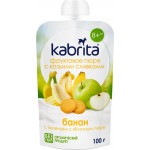 Пюре фруктовое KABRITA Банан, с печеньем, с яблочным пюре и козьими сливками, с 8 месяцев, 100г Пюре фруктовое KABRITA Банан, с печеньем, с яблочным пюре и козьими сливками, с 8 месяцев, 100г