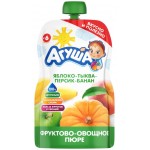 Пюре фруктово-овощное АГУША Яблоко, тыква, персик, банан, с 6 месяцев, 90г Пюре фруктово-овощное АГУША Яблоко, тыква, персик, банан, с 6 месяцев, 90г