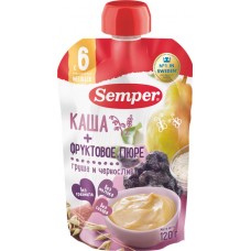 Пюре фруктово-злаковое SEMPER Грушево-черносливовое, с кашей, с 6 месяцев, 120г в магазинах Лента