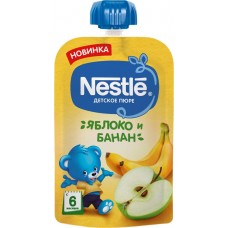 Пюре фруктовое NESTLE Яблоко и банан, с 6 месяцев, 90г в магазинах Лента