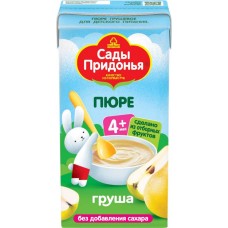 Пюре фруктовое САДЫ ПРИДОНЬЯ Груша, с 4 месяцев, 125г в магазинах Лента