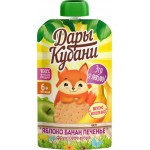 Пюре фруктовое ДАРЫ КУБАНИ Яблоко, банан, печенье, с 6 месяцев, 90г